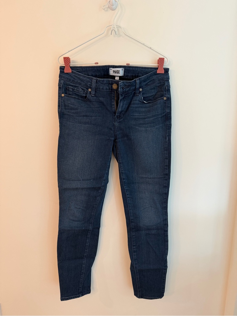 PAIGE Women's Dark Blue Cropped Slim Jeans
